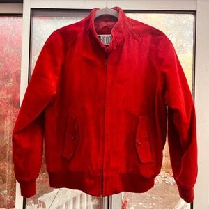 OutBrook Vintage Y2K Red Leather Coat Bomber Jacket Women's size Small